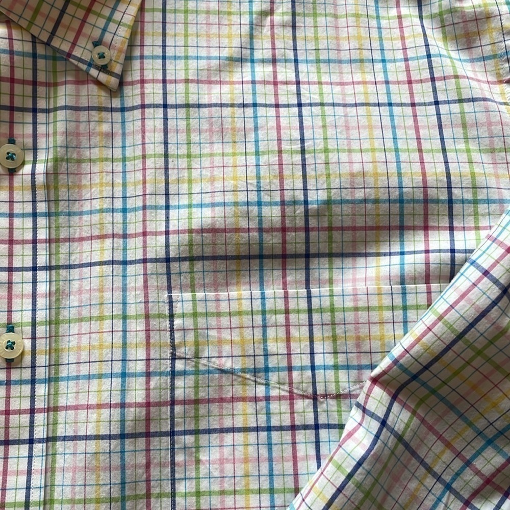 Alan Flusser Mens XL Spring Colored Long Sleeve Button Down Shirt - Picture 3 of 5